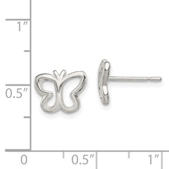 QE8635 Sterling Silver Polished Butterfly Children's Post Earrings