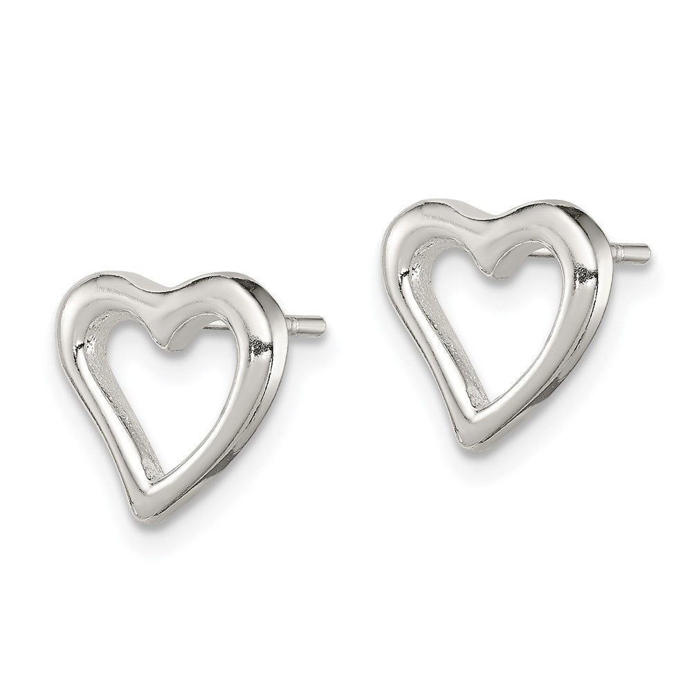 QE8698 Sterling Silver Heart Post Earrings