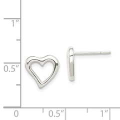 QE8698 Sterling Silver Heart Post Earrings
