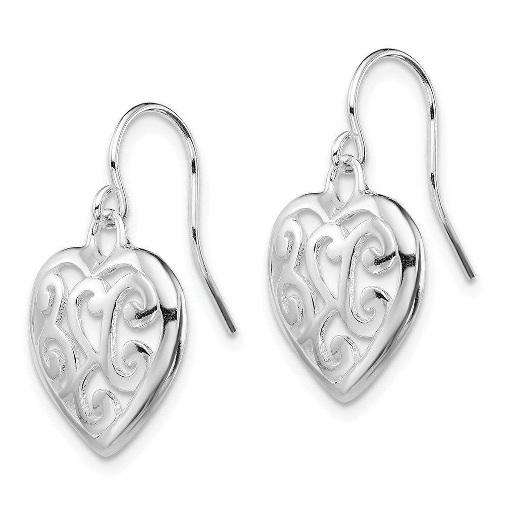 QE8742 Sterling Silver Rhodium Plated Shepherd Hook Earrings