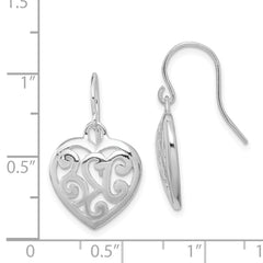 QE8742 Sterling Silver Rhodium Plated Shepherd Hook Earrings