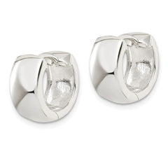 QE879 Sterling Silver Rhodium-plated Hinged Hoop Earrings