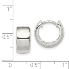 QE879 Sterling Silver Rhodium-plated Hinged Hoop Earrings