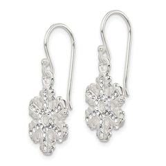 QE8811 Sterling Silver Stellux Crystal Snowflake Shepherd Hook Earrings