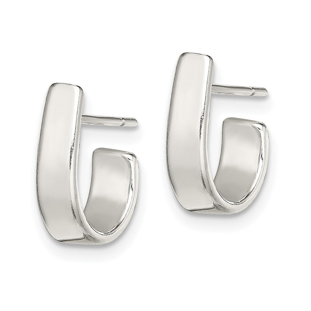 QE900 Sterling Silver Fancy J-Hoop Earrings