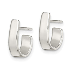 QE900 Sterling Silver Fancy J-Hoop Earrings