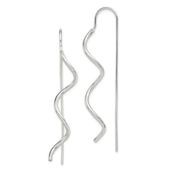 QE9067 Sterling Silver Polished Spiral Dangle Earrings