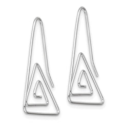 QE9074 Sterling Silver Rhodium-plated Hook Triangle Earrings