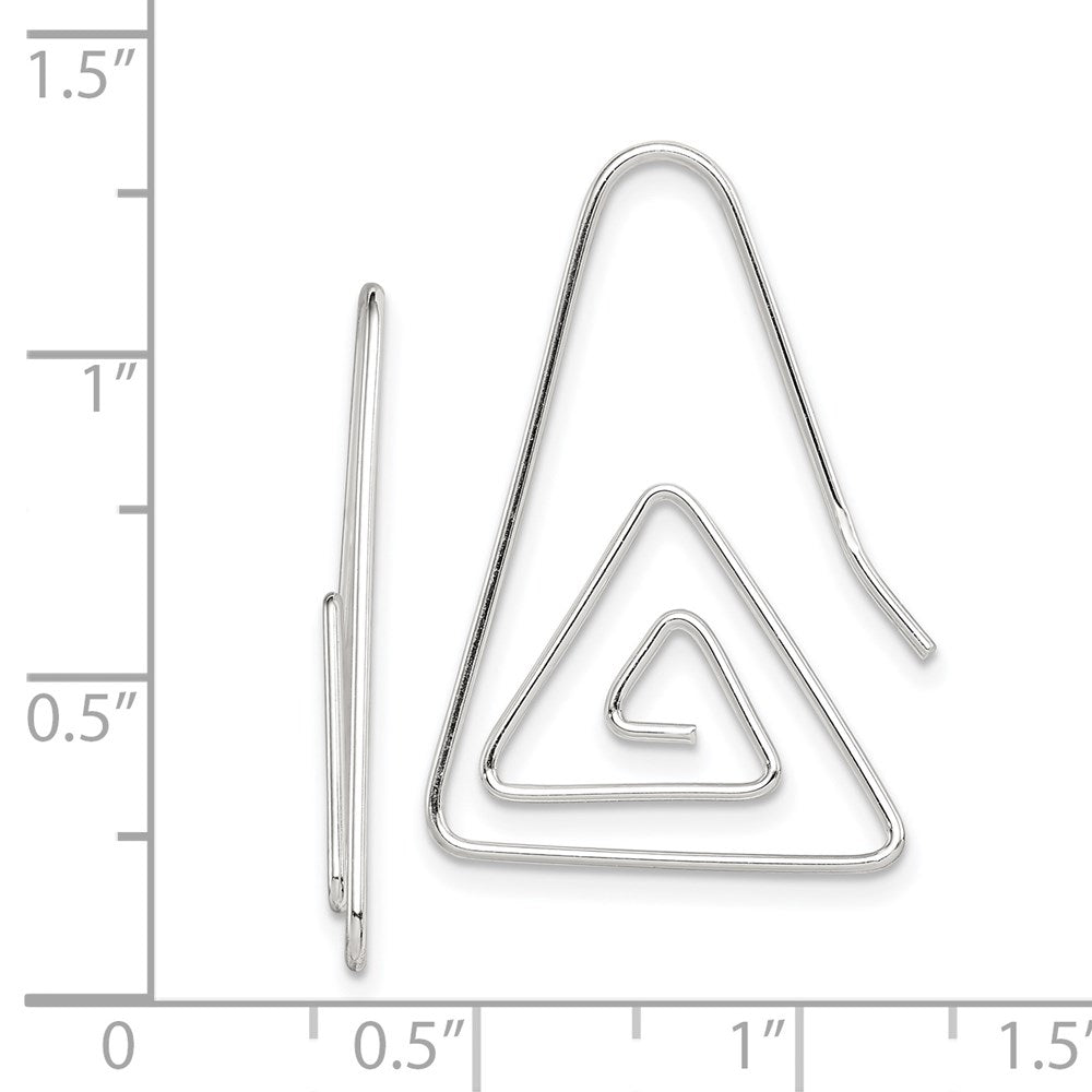 QE9074 Sterling Silver Rhodium-plated Hook Triangle Earrings