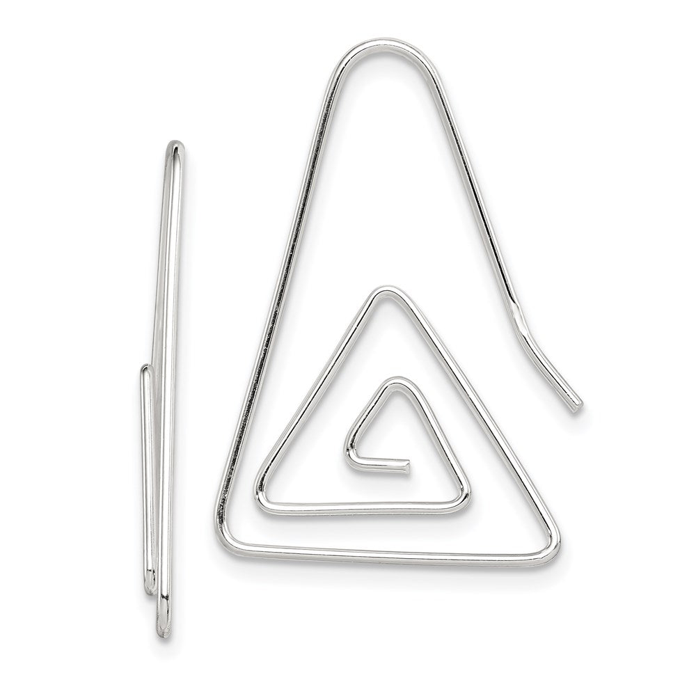 QE9074 Sterling Silver Rhodium-plated Hook Triangle Earrings