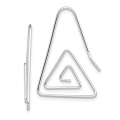 QE9074 Sterling Silver Rhodium-plated Hook Triangle Earrings