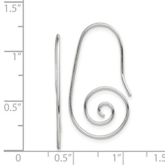 QE9076 Sterling Silver Rhodium-plated Hook Swirl Earrings