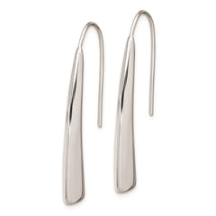 QE9079 Sterling Silver Polished Rhodium Plated Fancy Bar Thread Earrings