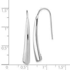 QE9079 Sterling Silver Polished Rhodium Plated Fancy Bar Thread Earrings