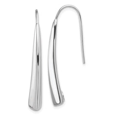 QE9079 Sterling Silver Polished Rhodium Plated Fancy Bar Thread Earrings