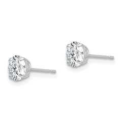 QE9101 Sterling Silver Rhodium-plated Polished Round 5mm CZ Stud Earrings