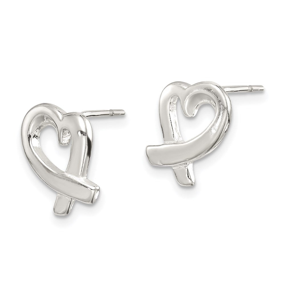 QE914 Sterling Silver Heart Earrings