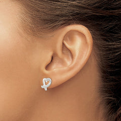 QE914 Sterling Silver Heart Earrings