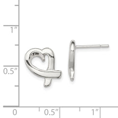 QE914 Sterling Silver Heart Earrings
