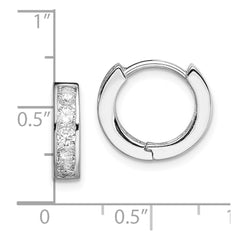 QE9250 Sterling Silver Rhodium-plated CZ Hinged Hoop Earrings