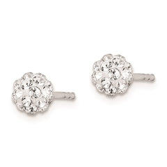 QE9537 Sterling Silver Rhodium Plated Stellux Crystal Ball Post Earrings