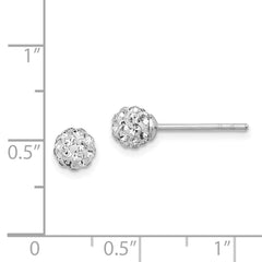 QE9537 Sterling Silver Rhodium Plated Stellux Crystal Ball Post Earrings