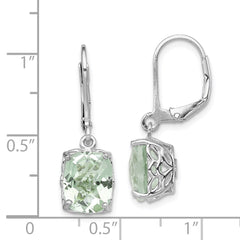QE9902AG Sterling Silver Rhodium-plated Green Quartz Earrings