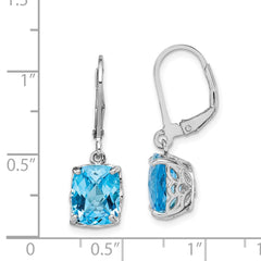 QE9902BT Sterling Silver Rhodium-plated Blue Topaz Earrings
