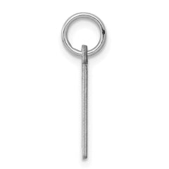 Sterling Silver/Rhodium-plated Elongated Polished Number 0 Charm QES00