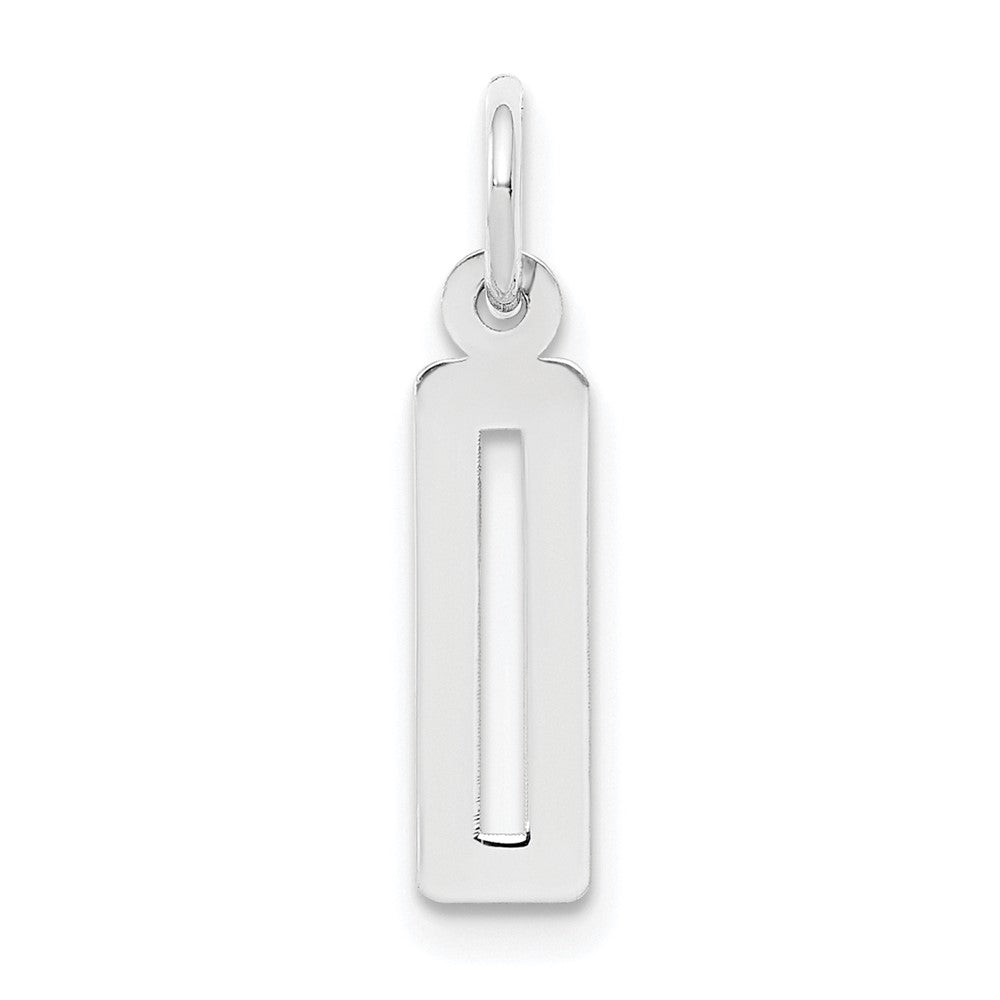 Sterling Silver/Rhodium-plated Elongated Polished Number 0 Charm QES00