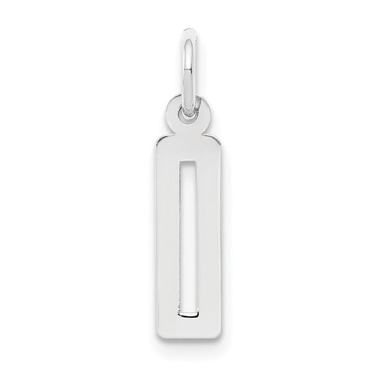 Sterling Silver/Rhodium-plated Elongated Polished Number 0 Charm QES00