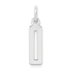 Sterling Silver/Rhodium-plated Elongated Polished Number 0 Charm QES00