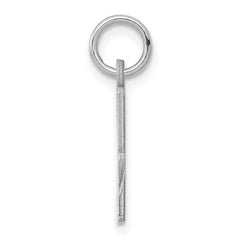 Sterling Silver/Rhodium-plated Elongated Polished Number 3 Charm QES03