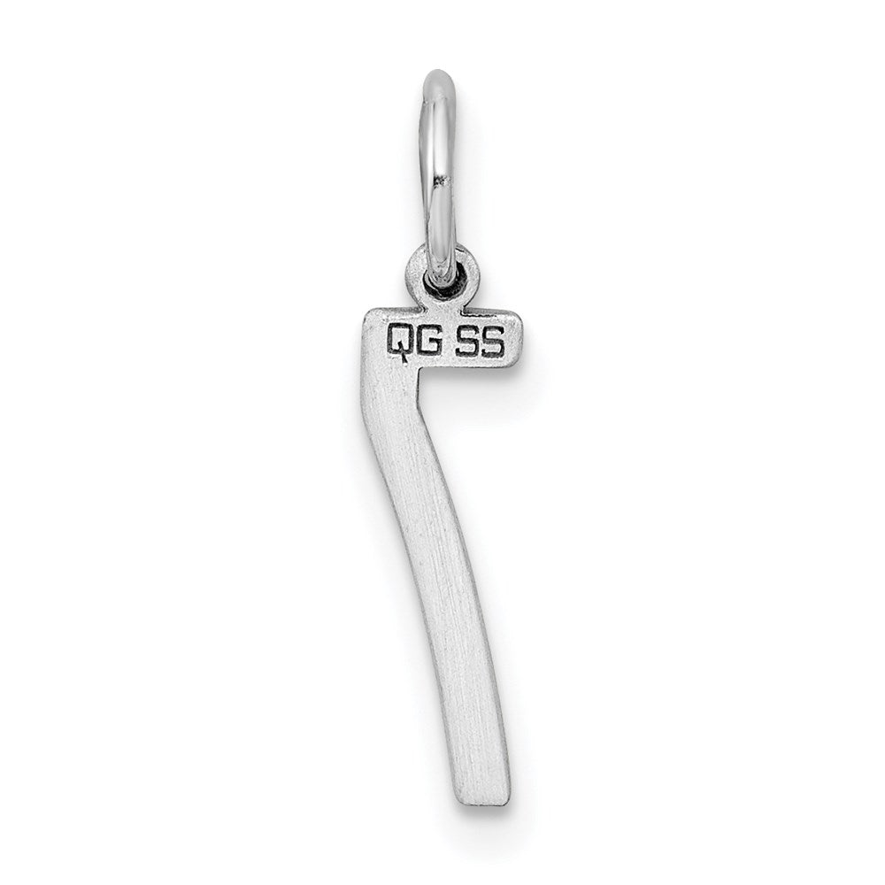 Sterling Silver/Rhodium-plated Elongated Polished Number 7 Charm QES07