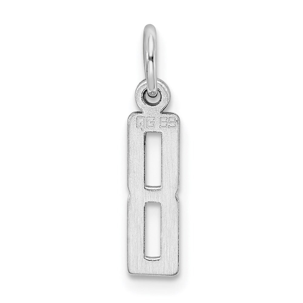 Sterling Silver/Rhodium-plated Elongated Polished Number 8 Charm QES08