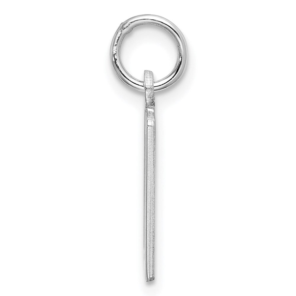 Sterling Silver/Rhodium-plated Elongated Number 10 Charm QES10
