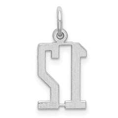 Sterling Silver/Rhodium-plated Elongated Number 12 Charm QES12