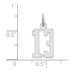 Sterling Silver/Rhodium-plated Elongated Number 13 Charm QES13