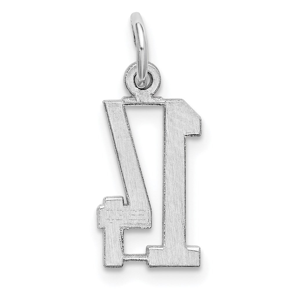 Sterling Silver/Rhodium-plated Elongated Number 14 Charm QES14