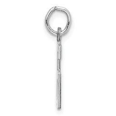Sterling Silver/Rhodium-plated Elongated Number 16 Charm QES16
