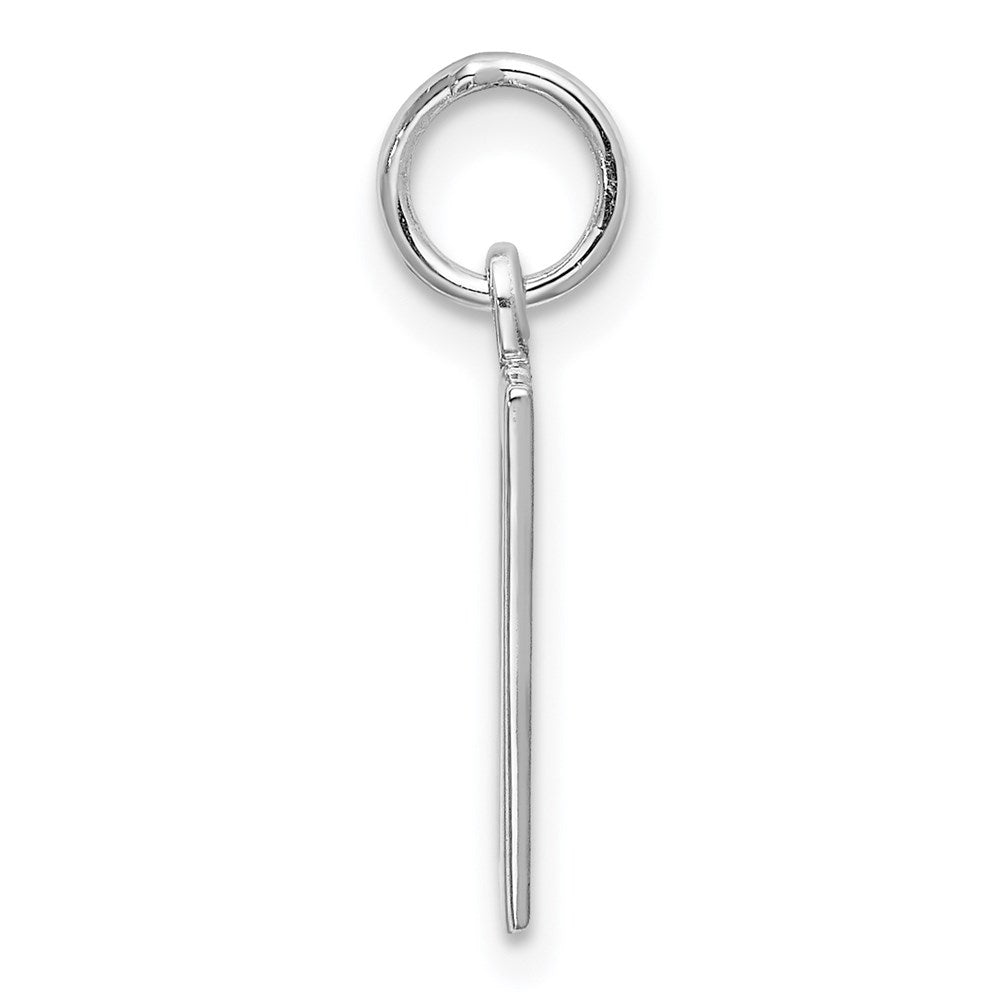 Sterling Silver/Rhodium-plated Elongated Number 17 Charm QES17