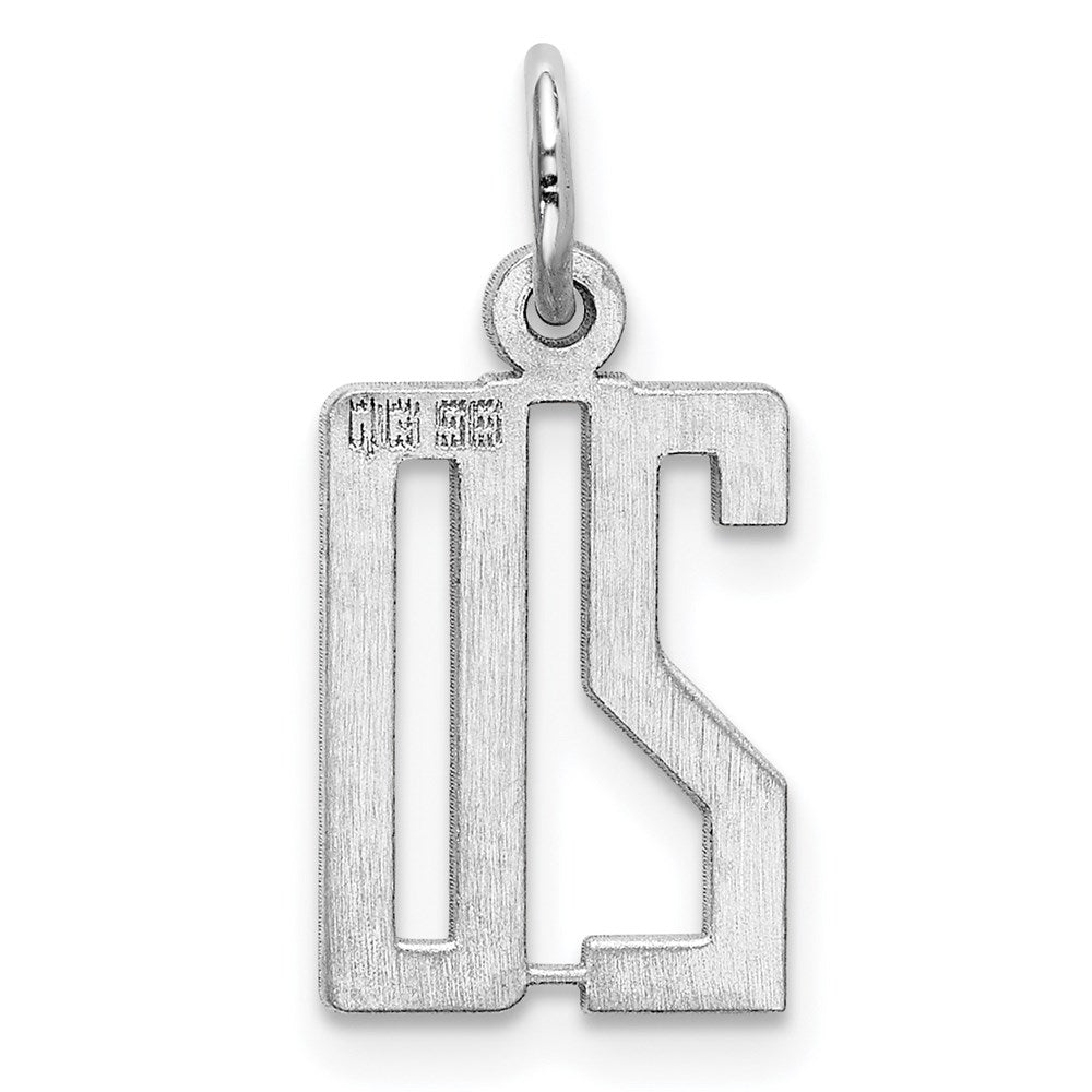 Sterling Silver/Rhodium-plated Elongated Number 20 Charm QES20