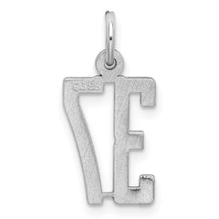 Sterling Silver/Rhodium-plated Elongated Number 37 Charm QES37