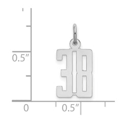 Sterling Silver/Rhodium-plated Elongated Number 38 Charm QES38