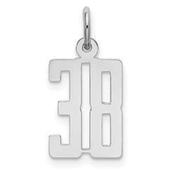 Sterling Silver/Rhodium-plated Elongated Number 38 Charm QES38
