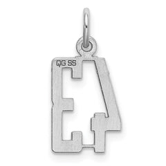Sterling Silver/Rhodium-plated Elongated Number 43 Charm QES43