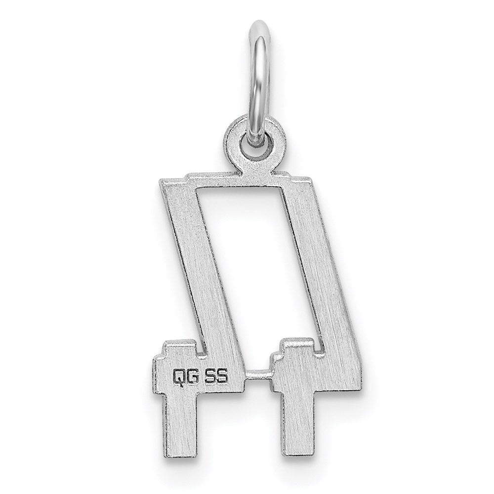 Sterling Silver/Rhodium-plated Elongated Number 44 Charm QES44