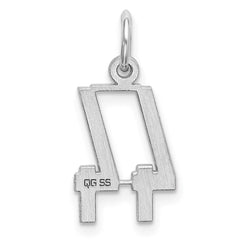 Sterling Silver/Rhodium-plated Elongated Number 44 Charm QES44