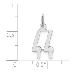 Sterling Silver/Rhodium-plated Elongated Number 44 Charm QES44