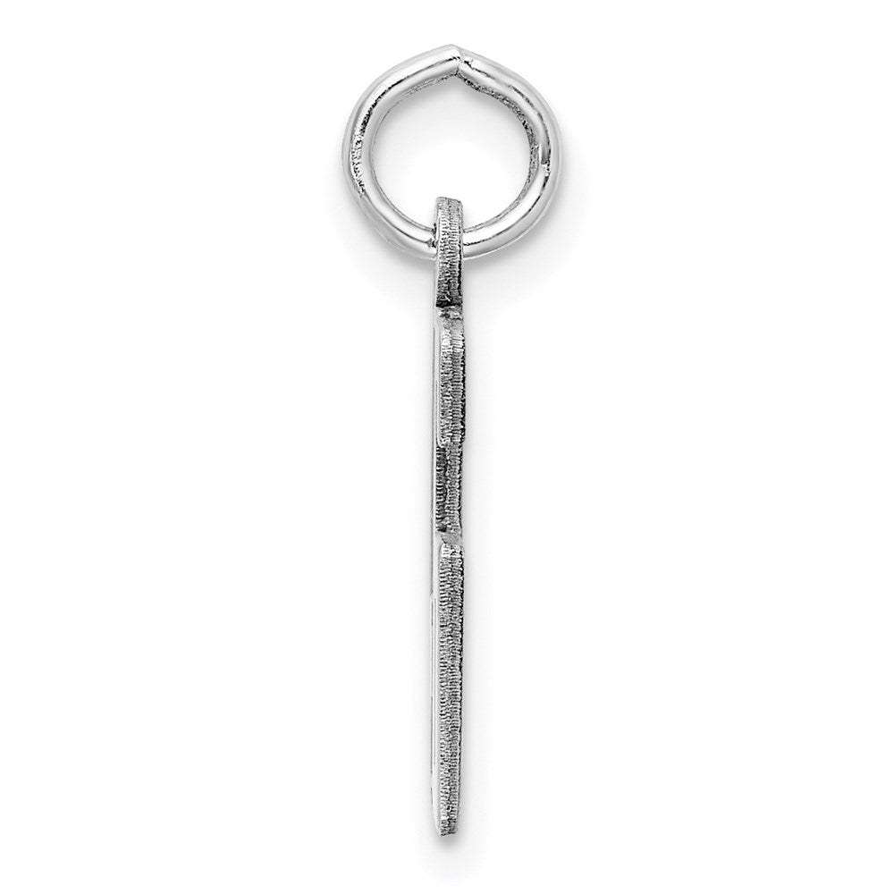 Sterling Silver/Rhodium-plated Elongated Number 46 Charm QES46